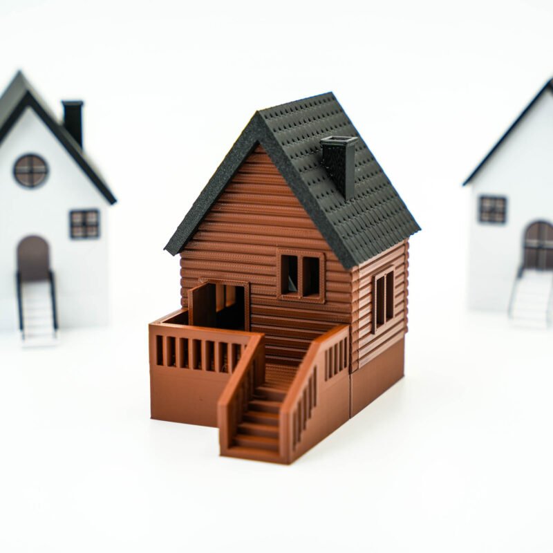 Drewniany Domek LED z tarasem | Lampion 3D PLA | Dekoracja