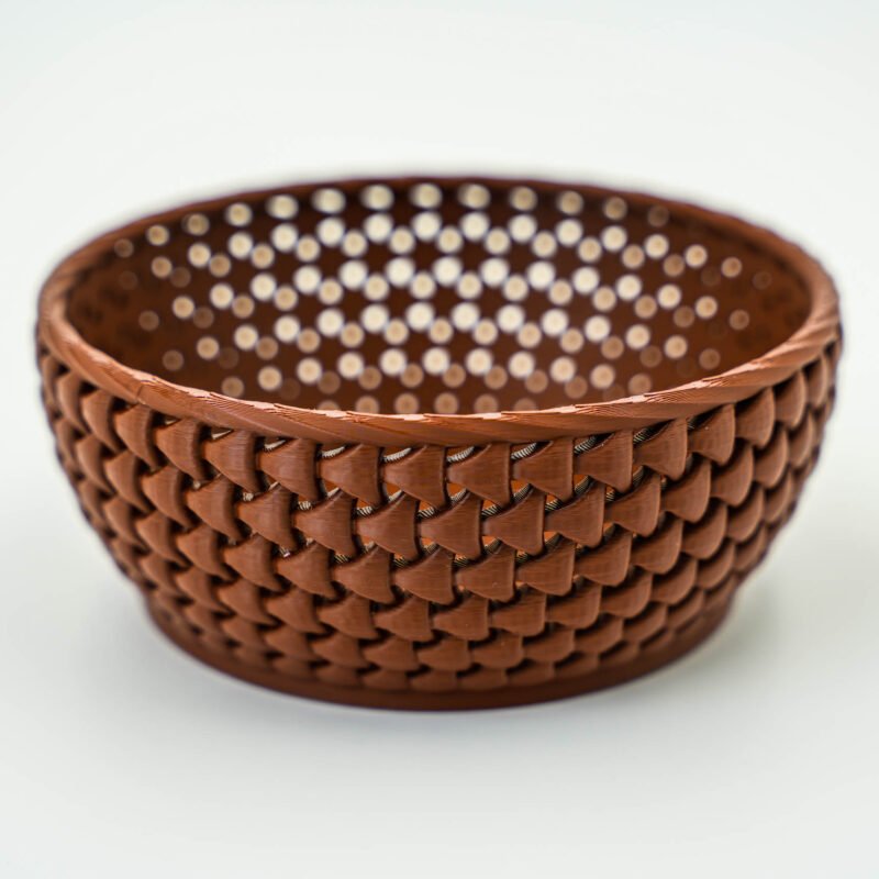 Dekoracyjna Miska/Kosz 3D – Brązowa - Imitacja Drewna lub Wikliny