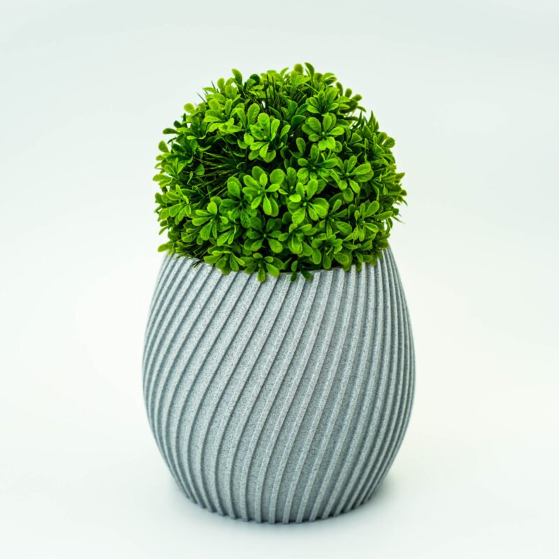 Duża Spiralna Donica 3D – Nowoczesna Dekoracja z Funkcjonalnością – Marmur