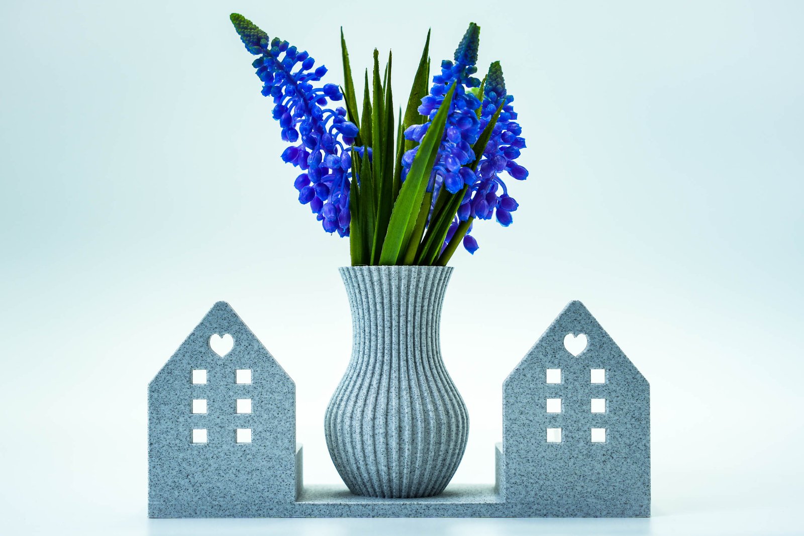 Świecznik dekoracyjny 3D z wazonem - styl skandynawski - Marmur - obrazek 5