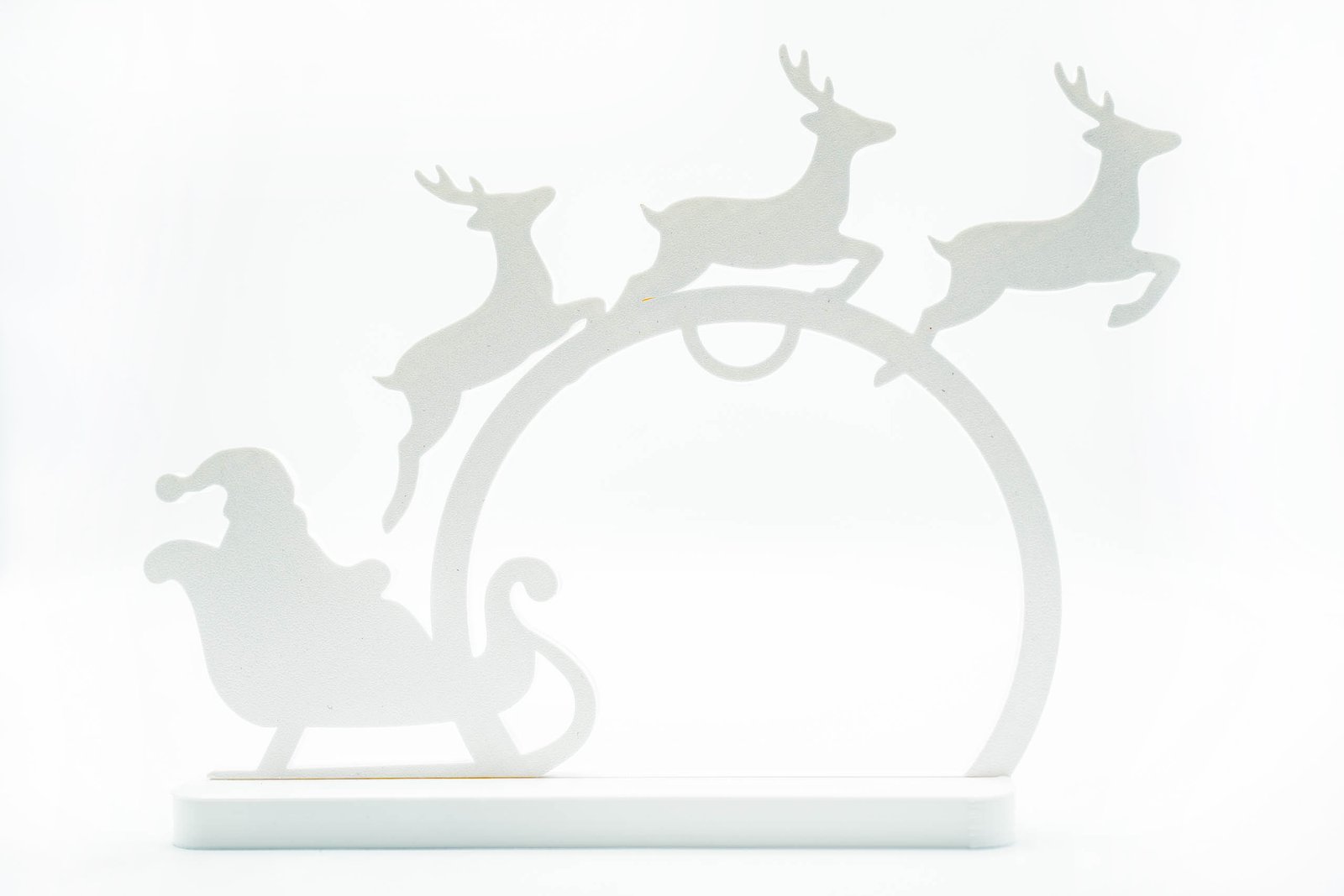 Stojak na bombkę | Renifery i Sanie 3D | Ozdoba świąteczna | PLA | Biały - obrazek 9