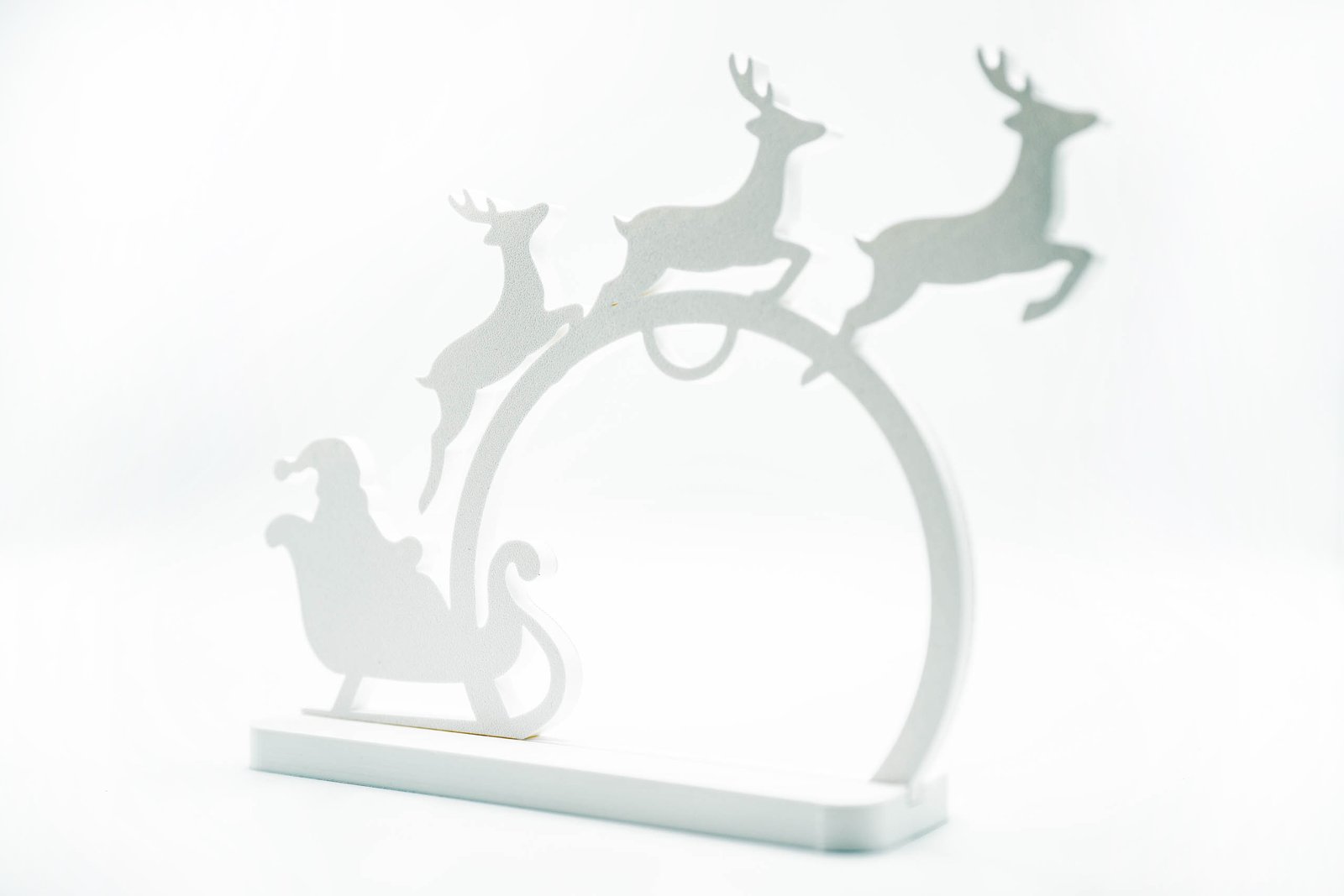 Stojak na bombkę | Renifery i Sanie 3D | Ozdoba świąteczna | PLA | Biały - obrazek 10