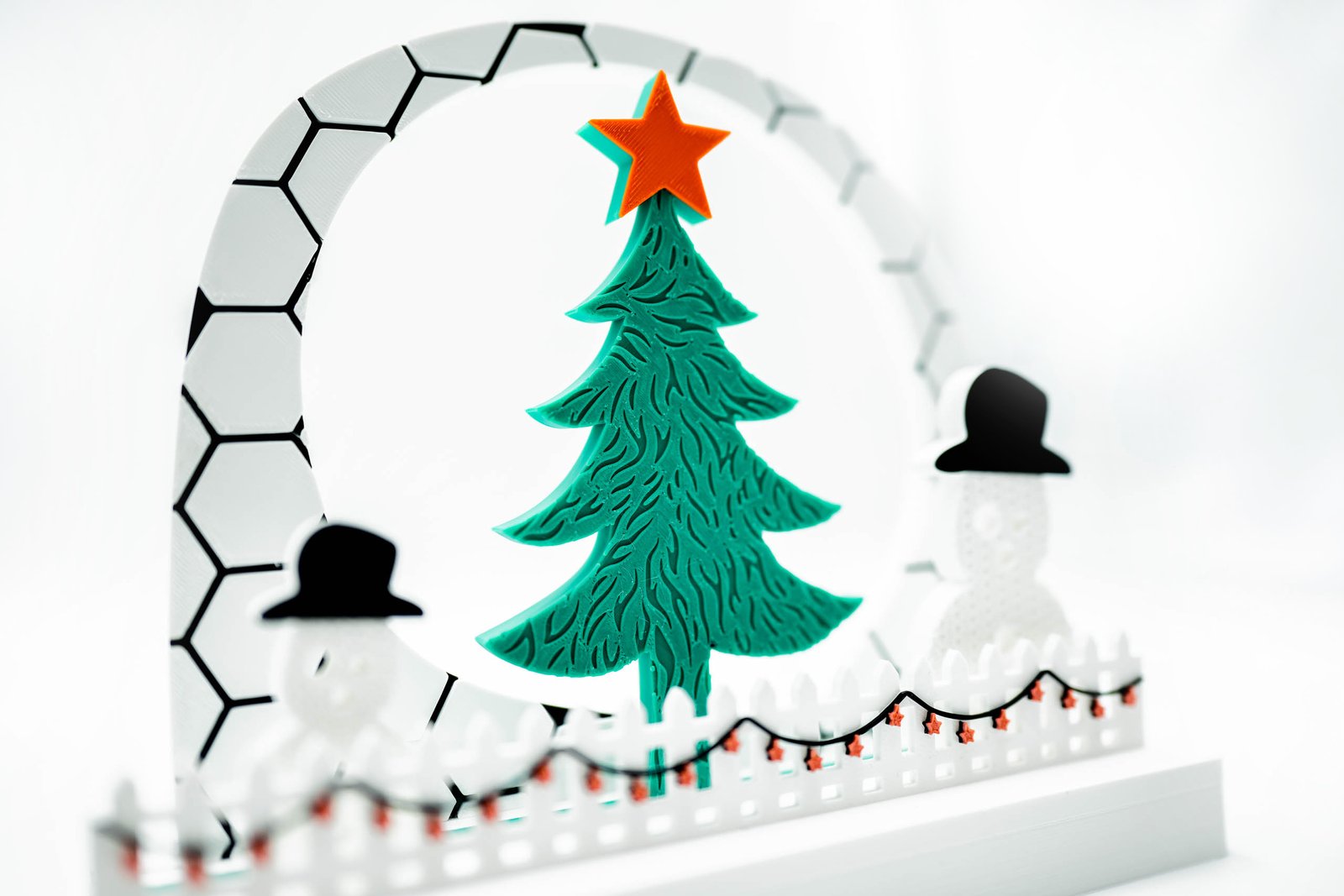 Modułowa Dekoracja Świąteczna 3D – Podświetlana – Choinka + Bałwany | Zestaw