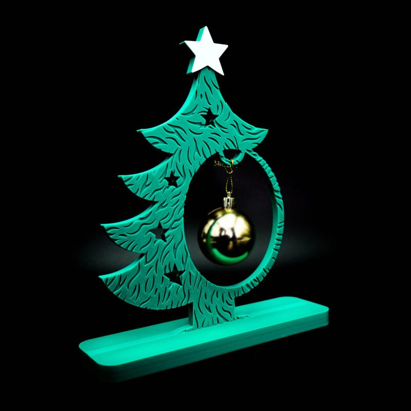 Świąteczna Choinka 3D z Podstawką – Ozdoba Modułowa z Miejscem na Bombkę