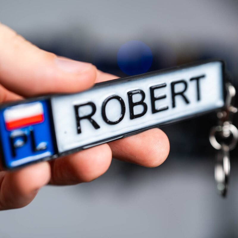 Personalizowany brelok | Tablica rejestracyjna | Druk 3D + Żywica UV