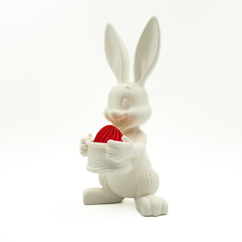 Zając Wielkanocny z Koszyczkiem 3D – Dekoracja na Tealight lub Jajko | 25 cm